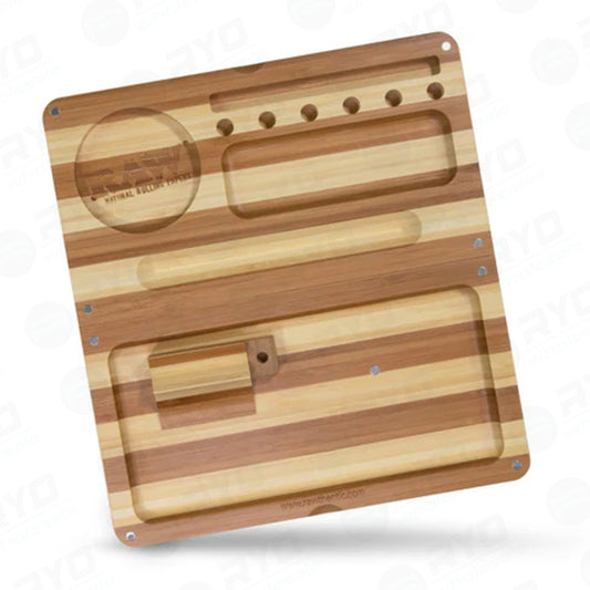 RAW Back Flip Striped Bamboo Rolling Tray