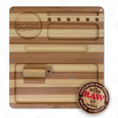 RAW Back Flip Striped Bamboo Rolling Tray