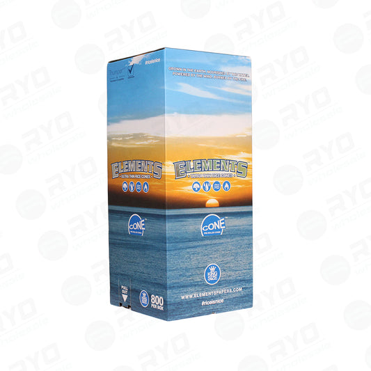 Elements King Size Pre-Rolled Rice Paper Cones (800 Count)